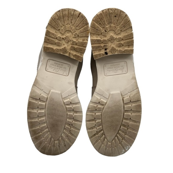 Sam Edelman Cream Darwin Tumbled Leather Chunk Heel Combat Boots Size 6 Women’s - Picture 10 of 10